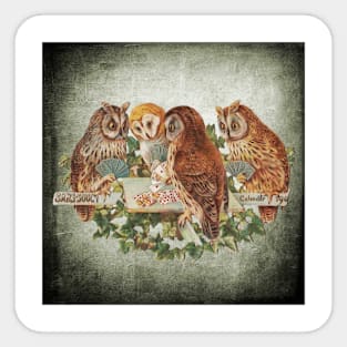 Smooth Poker Owls Sticker